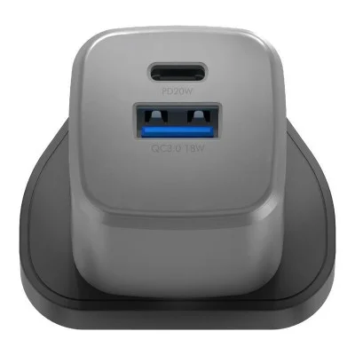 Energea Ampcharge Gan20, 1C1A Pd/Qc3.0 Wall Charger,20W (Uk) - Gunmetal